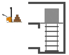 Montacarichi industriale e da cantiere con sistema di sollevamento a colonna singola